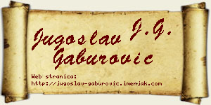 Jugoslav Gaburović vizit kartica